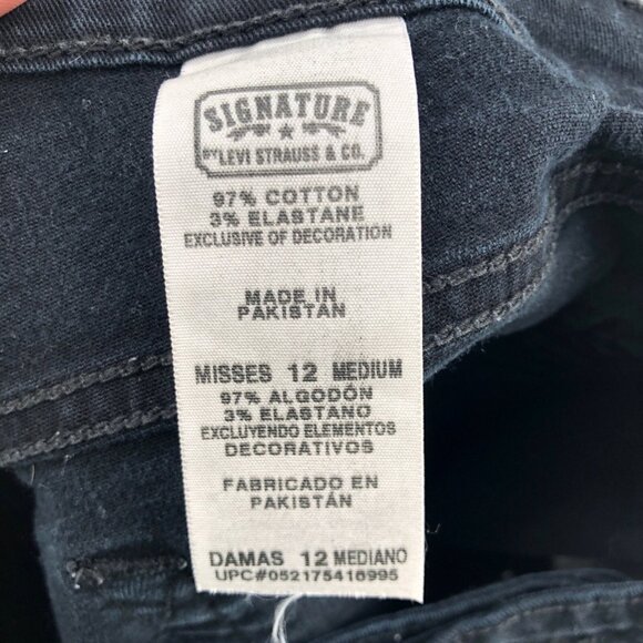 Levis Jeans Womens 12 Black Denim At Waist Bootcut Stretch Signature Western - Picture 6 of 12